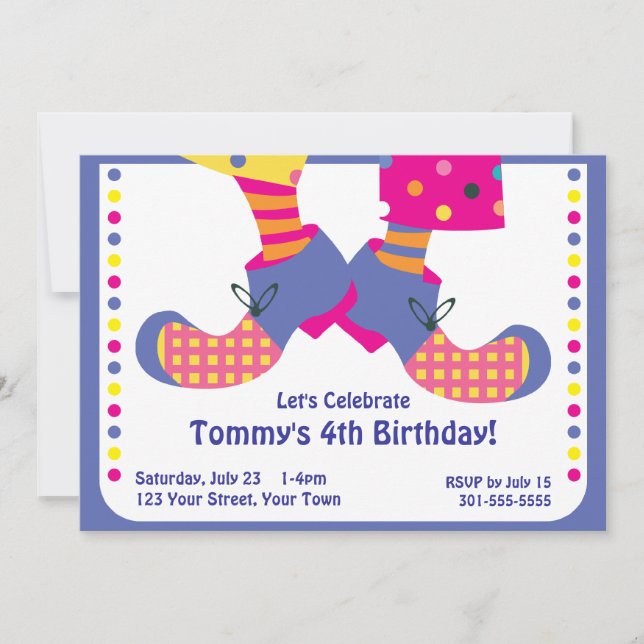 Circus Clown Birthday Party Invitation (Front)