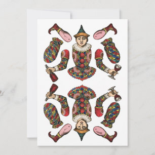 circus clown boy articulated paper doll card