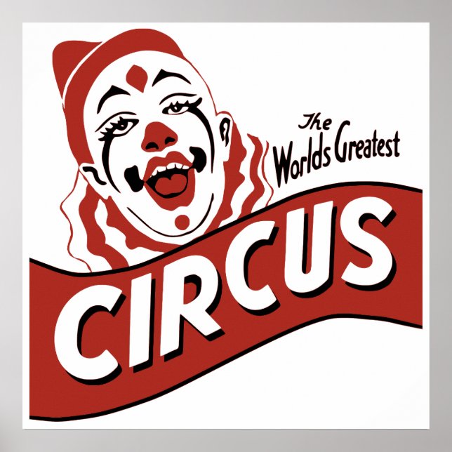 Circus clown clipart, cute illustration  poster (Front)