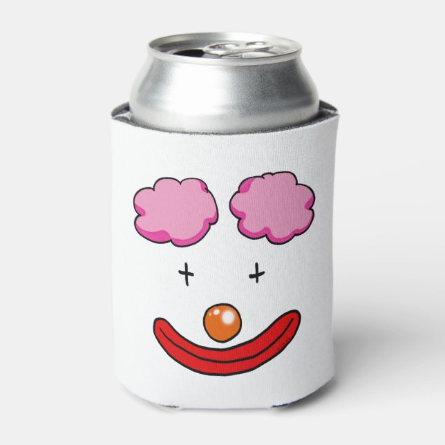 circus clown face cartoon can cooler (Can Front)