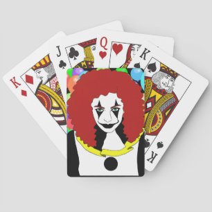 Circus Clown Girl side show freak horror goth art Playing Cards