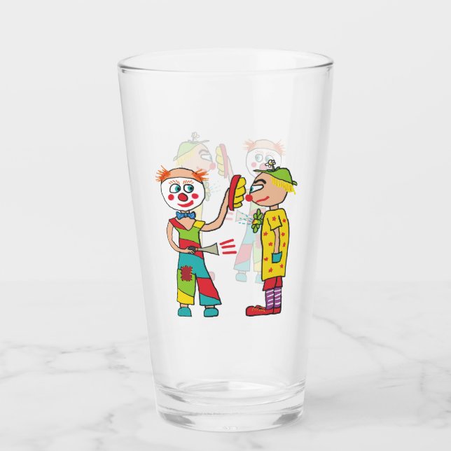Circus Clowns Glass (Front)