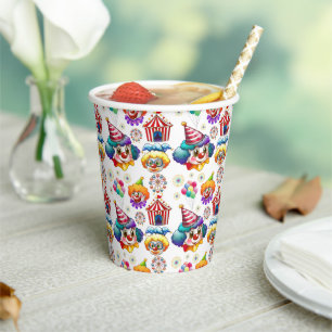 Circus Clowns Paper Cups