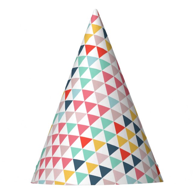Circus Colour Triangles Party Hat (Front)