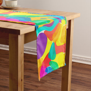 Circus Colours Chaos Abstract Art Pattern Long Table Runner
