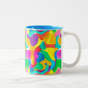 Circus Colours Chaos Abstract Art Pattern Two-Tone Coffee Mug