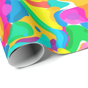 Circus Colours Chaos Abstract Art Pattern Wrapping Paper
