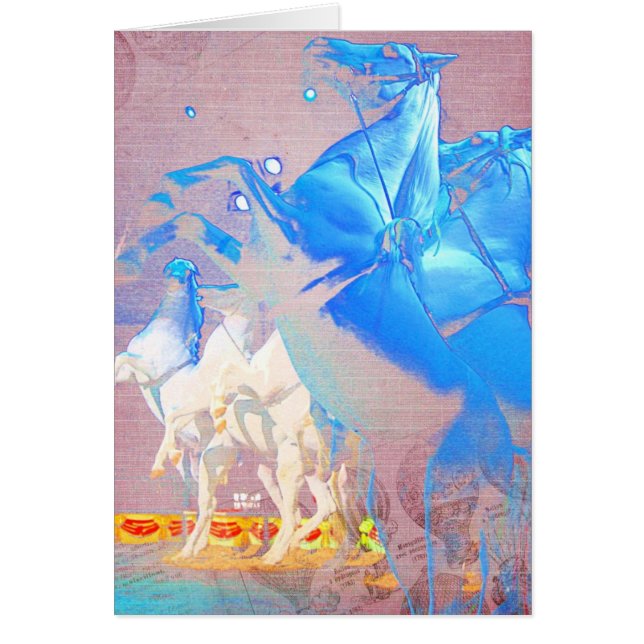 Circus Digital Art Horses All Occasions Greeting  (Front)