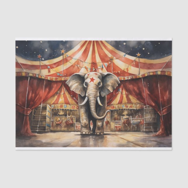 Circus Elephant 4 Decoupage Paper (Front)
