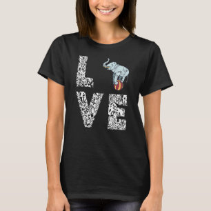 Circus Elephant Ball Balancing Love Leopard Carniv T-Shirt