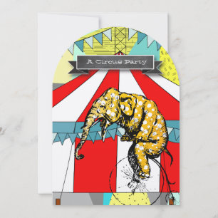 Circus Elephant Birthday Party Invitation Bunting