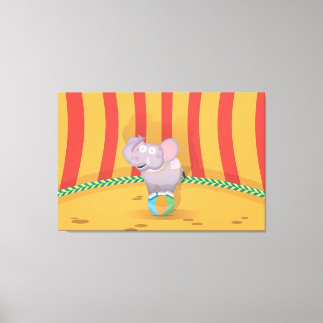 Circus Elephant Canvas Print (Front)