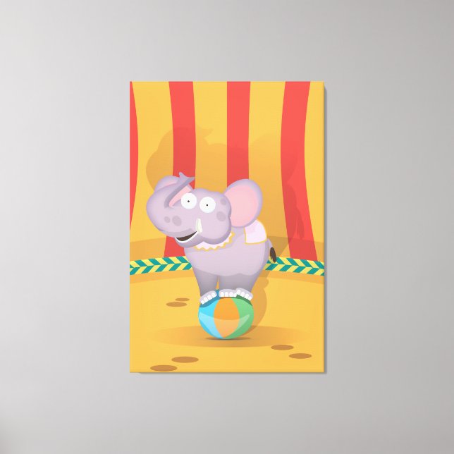 Circus Elephant Canvas Print (Front)