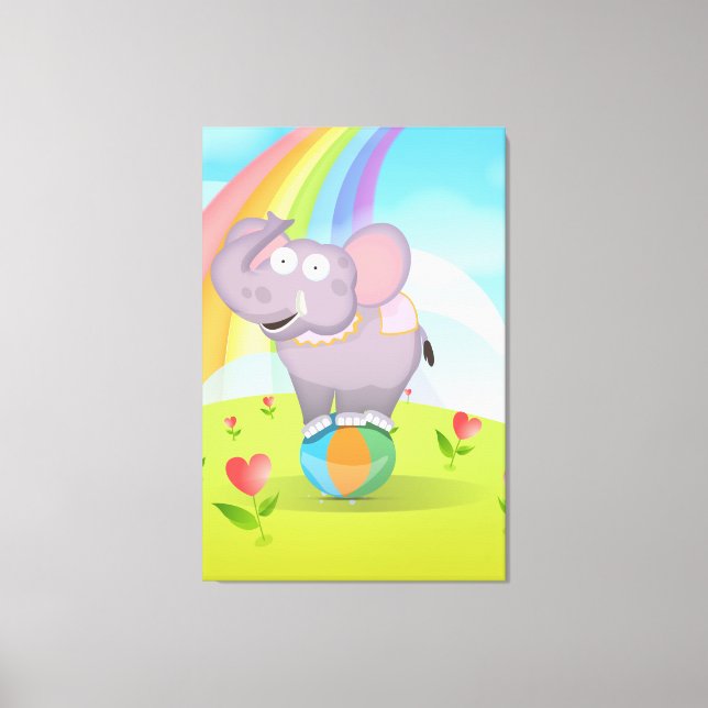 Circus Elephant Canvas Print (Front)