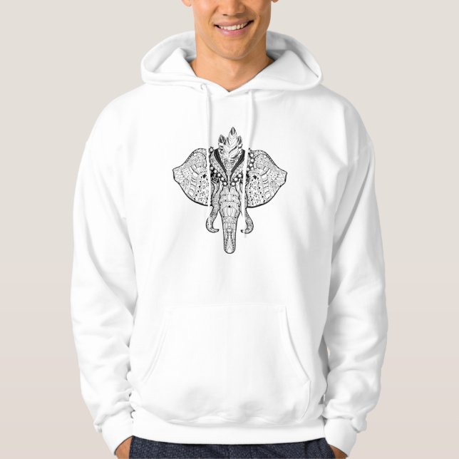 Circus Elephant Doodle Hoodie (Front)