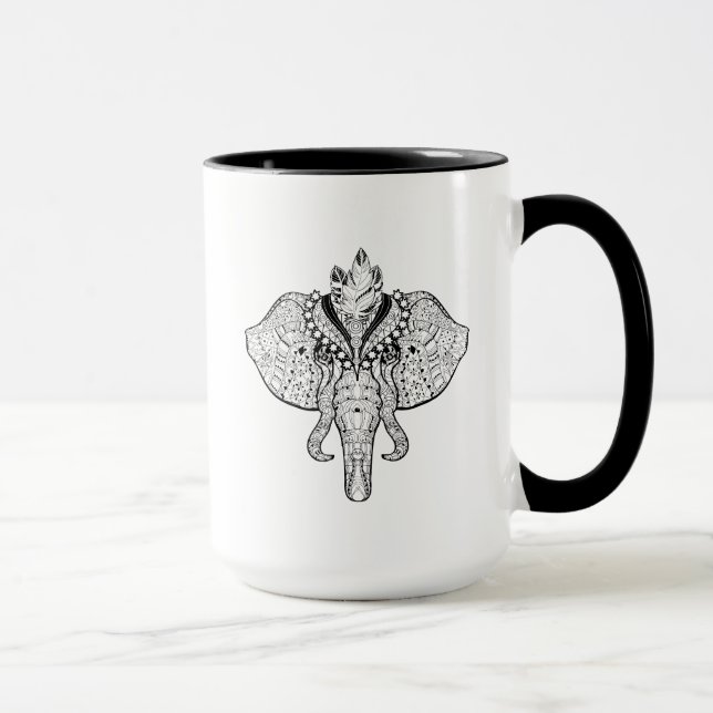 Circus Elephant Doodle Mug (Right)