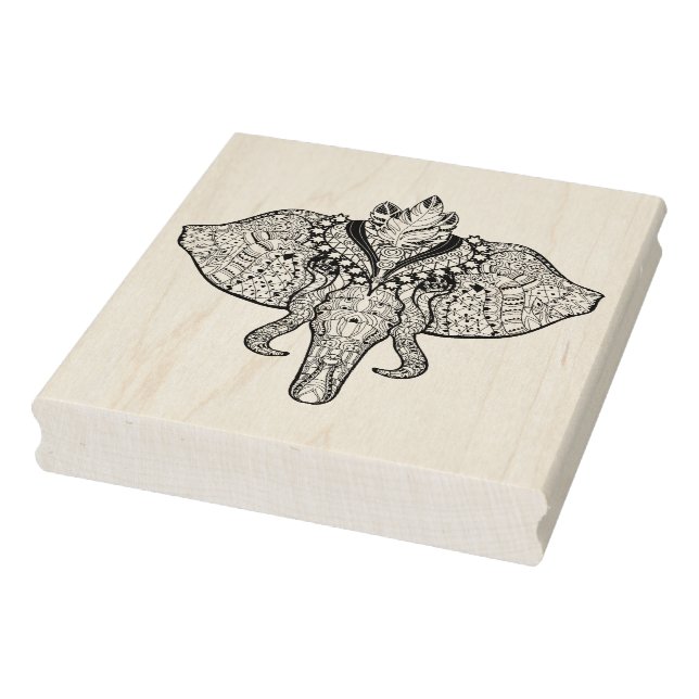 Circus Elephant Doodle Rubber Stamp (Stamp)