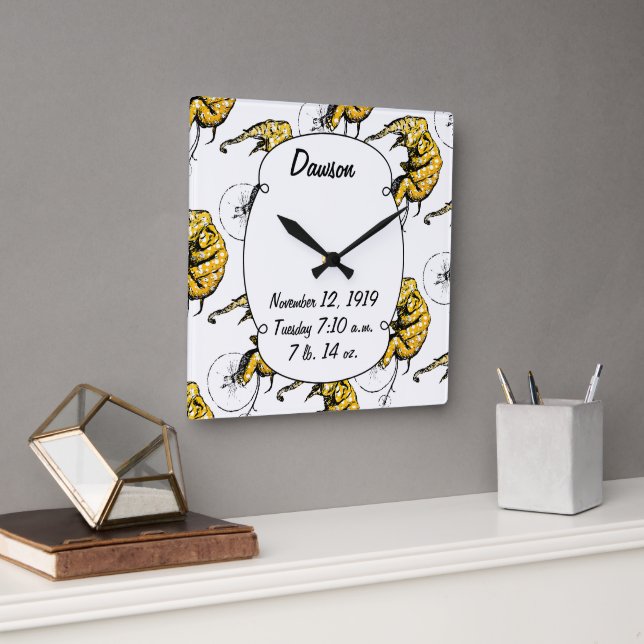 Circus Elephant Gifts Square Wall Clock (Office)