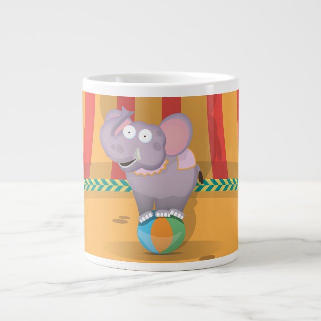 Circus Elephant Large Coffee Mug (Front)
