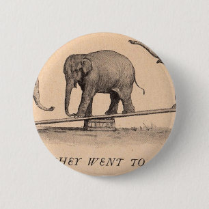 circus elephants 6 cm round badge