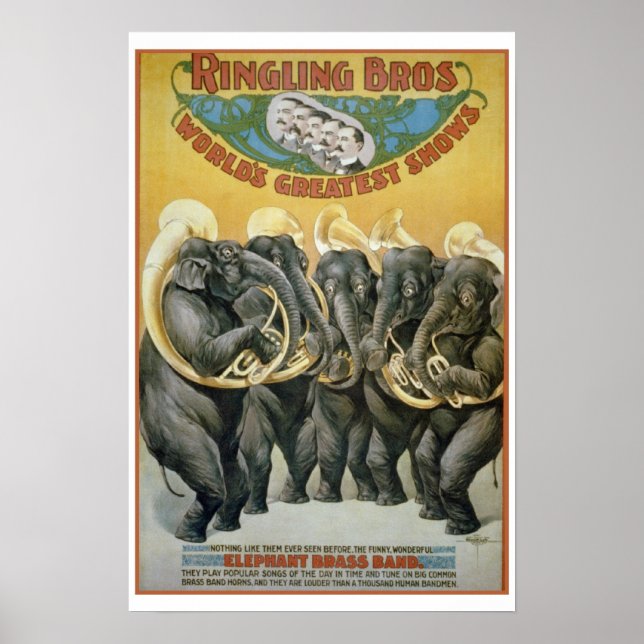 Circus Elephants Brass Band Poster (Front)