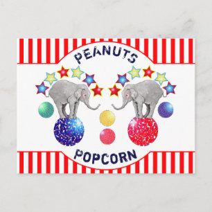 Circus Elephants Funny Retirement Postcard