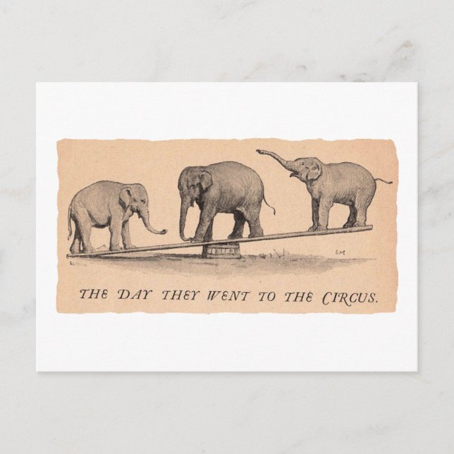 circus elephants postcard (Front)