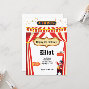 Circus Extravaganza Party Invitation Card