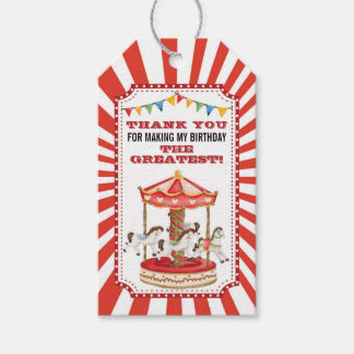 Circus favour tag topper carnival Carousels label