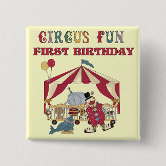 Circus First Birthday Tshirts and Gifts 15 Cm Square Badge