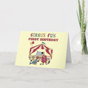 Circus First Birthday Tshirts and Gifts Card