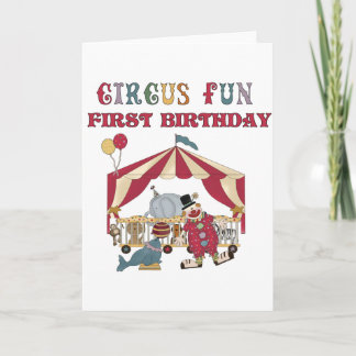 Circus First Birthday Tshirts and Gifts Card