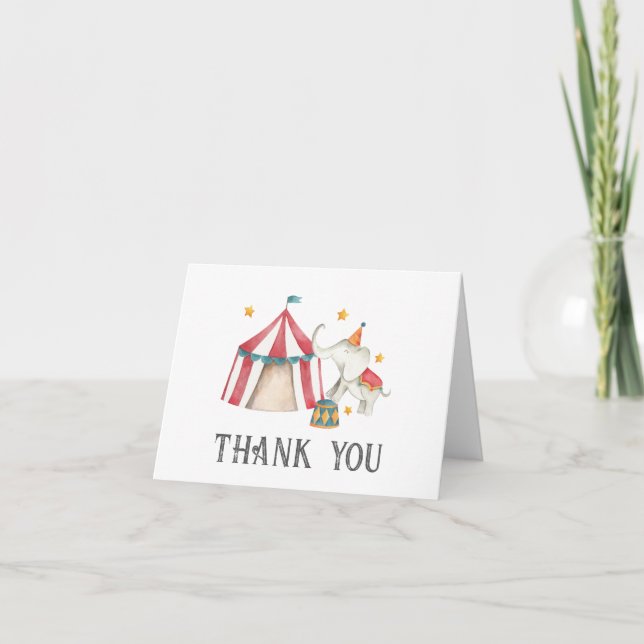 Circus Folded Thank You Cards (Front)