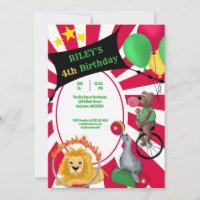 Circus Fun Whimsical Animal Primary Colour