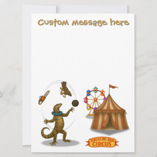Circus goanna juggler. Add your own message.