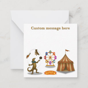 Circus goanna juggler. Add your own message. Card