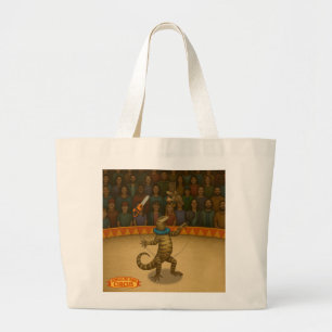 Circus goanna juggler large tote bag