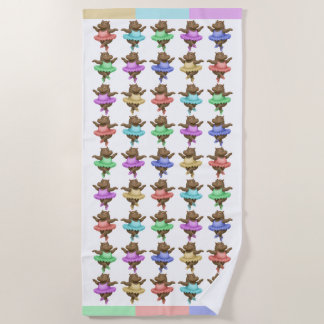 Circus hippo Beach Towel