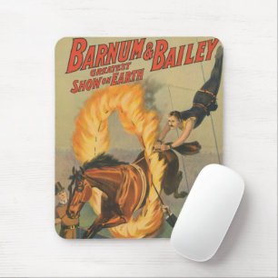 Circus Horse Leaping Through A Flaming Hoop Mouse Pad