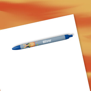 Circus Juggling Lion Blue Kid Personalized Pen