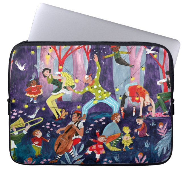 Circus kids & performing artist in the forest laptop sleeve (Front)