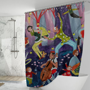 Circus kids & performing artist in the forest shower curtain
