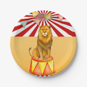 Circus Lion Carnival Baby Shower Birthday Party Paper Plate
