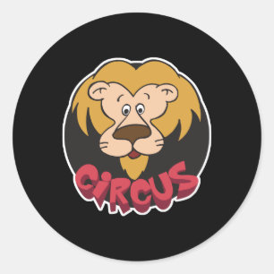 circus lion design classic round sticker