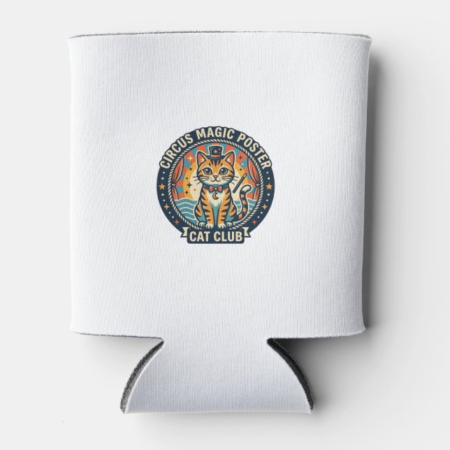 Circus Magic Poster Cat Cute Kitty Design - Circus Can Cooler (Front)