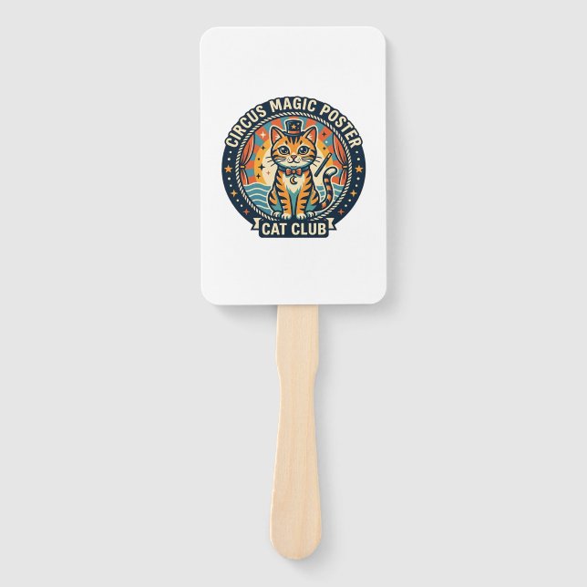 Circus Magic Poster Cat Cute Kitty Design - Circus Hand Fan (Front)