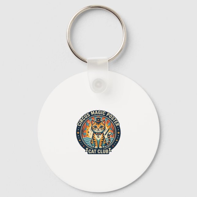 Circus Magic Poster Cat Cute Kitty Design - Circus Key Ring (Front)