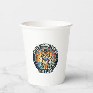 Circus Magic Poster Cat Cute Kitty Design - Circus Paper Cups