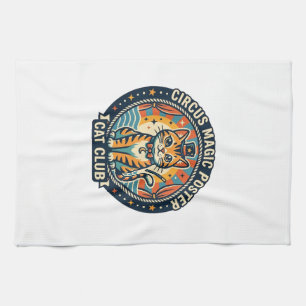 Circus Magic Poster Cat Cute Kitty Design - Circus Tea Towel