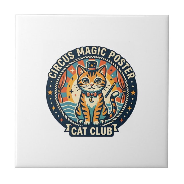 Circus Magic Poster Cat Cute Kitty Design - Circus Tile (Front)